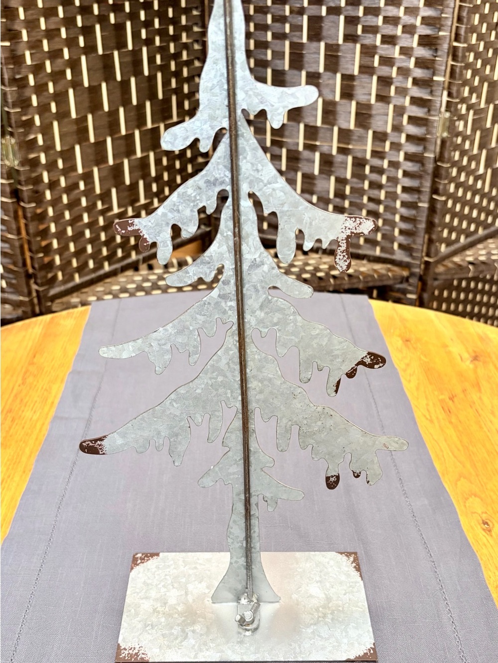 Rustic Galvanized Metal Holiday Tree Table Decor - Silver - Picture 4 of 4